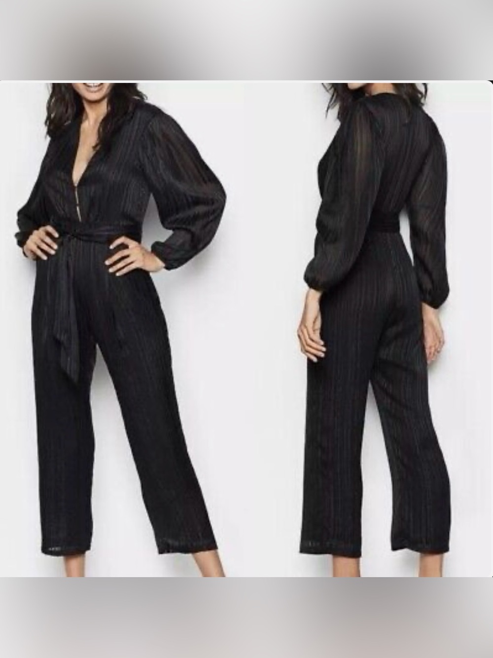 Victorias Secret black sheer Sparkle Sexy jumpsuit / Romper